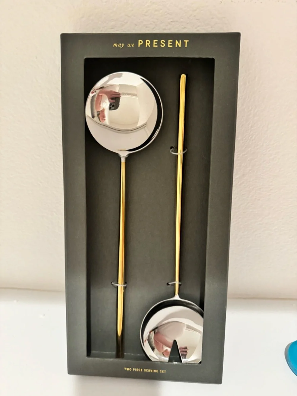 Anthropologie Gold and Silver Long-Handled Serving Spoons‎
